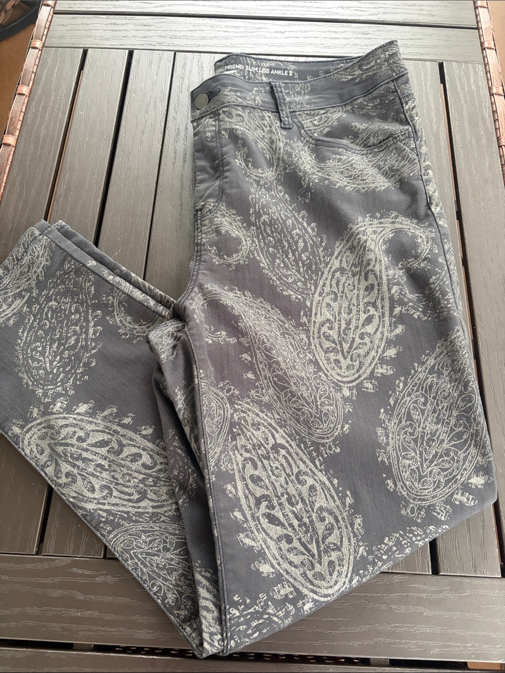 Women's Chico’s Grey Paisley Ankle Jeans